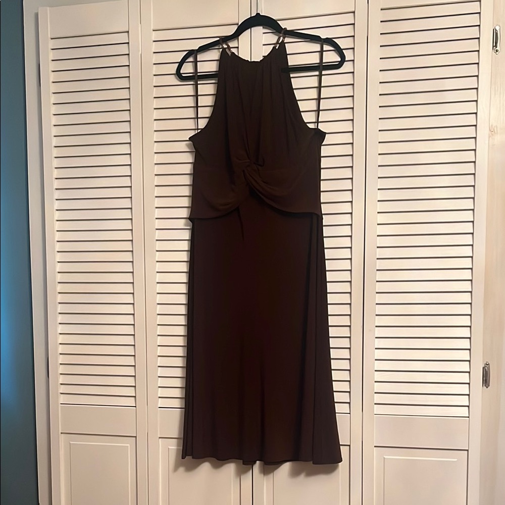 Jones New York Elegant Brown Midi Dress